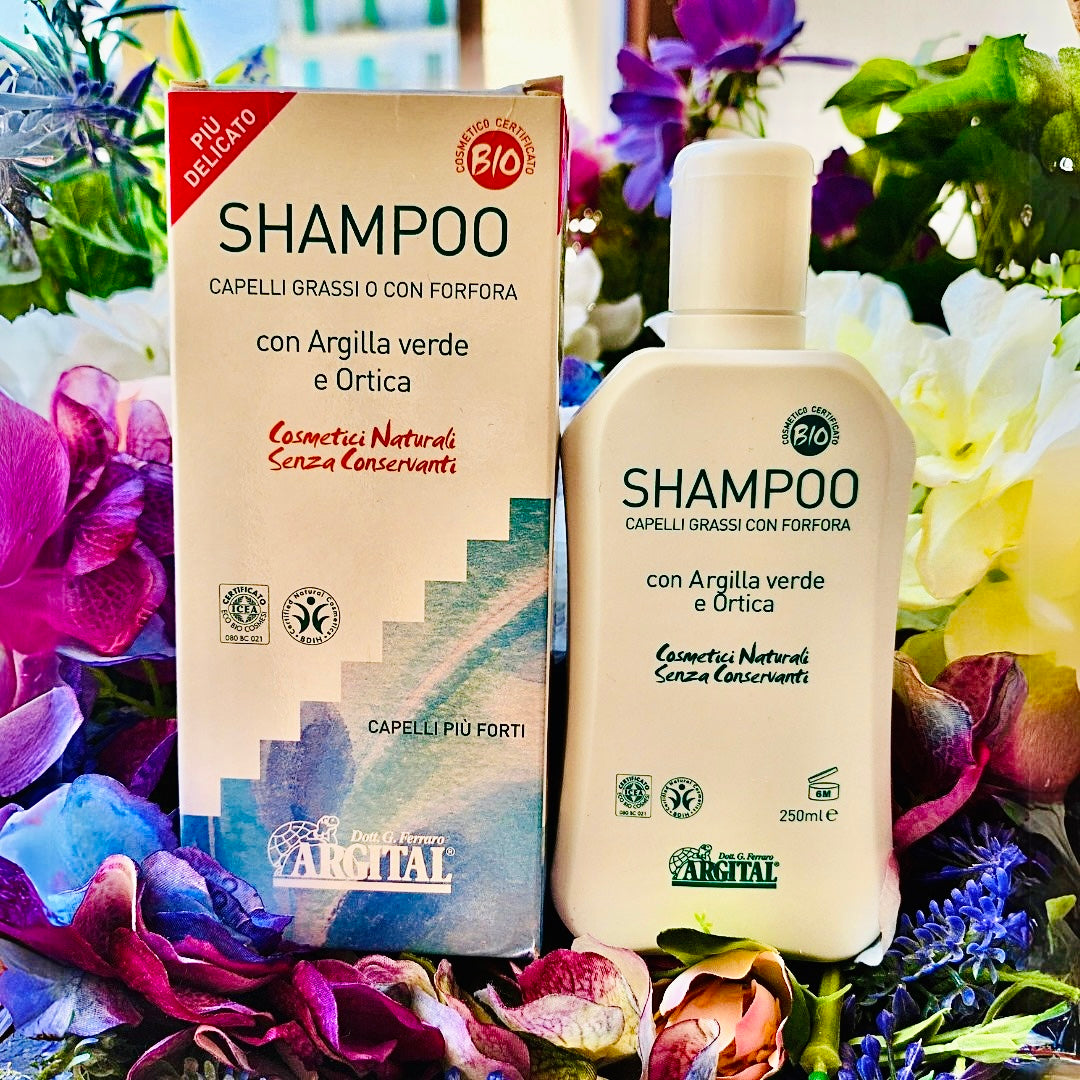 Argital- Shampoo capelli grassi o con Forfora con argilla verde e ortica