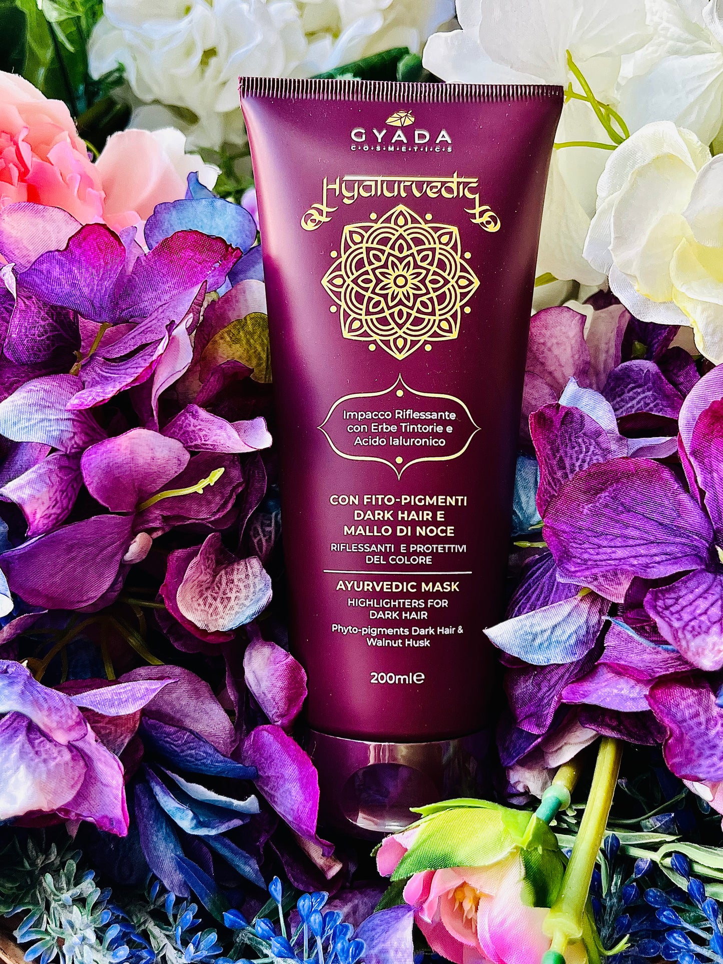 Gyada Cosmetics- Hyalurvedic - Impacco Ayurvedico Riflessante per capelli bruni