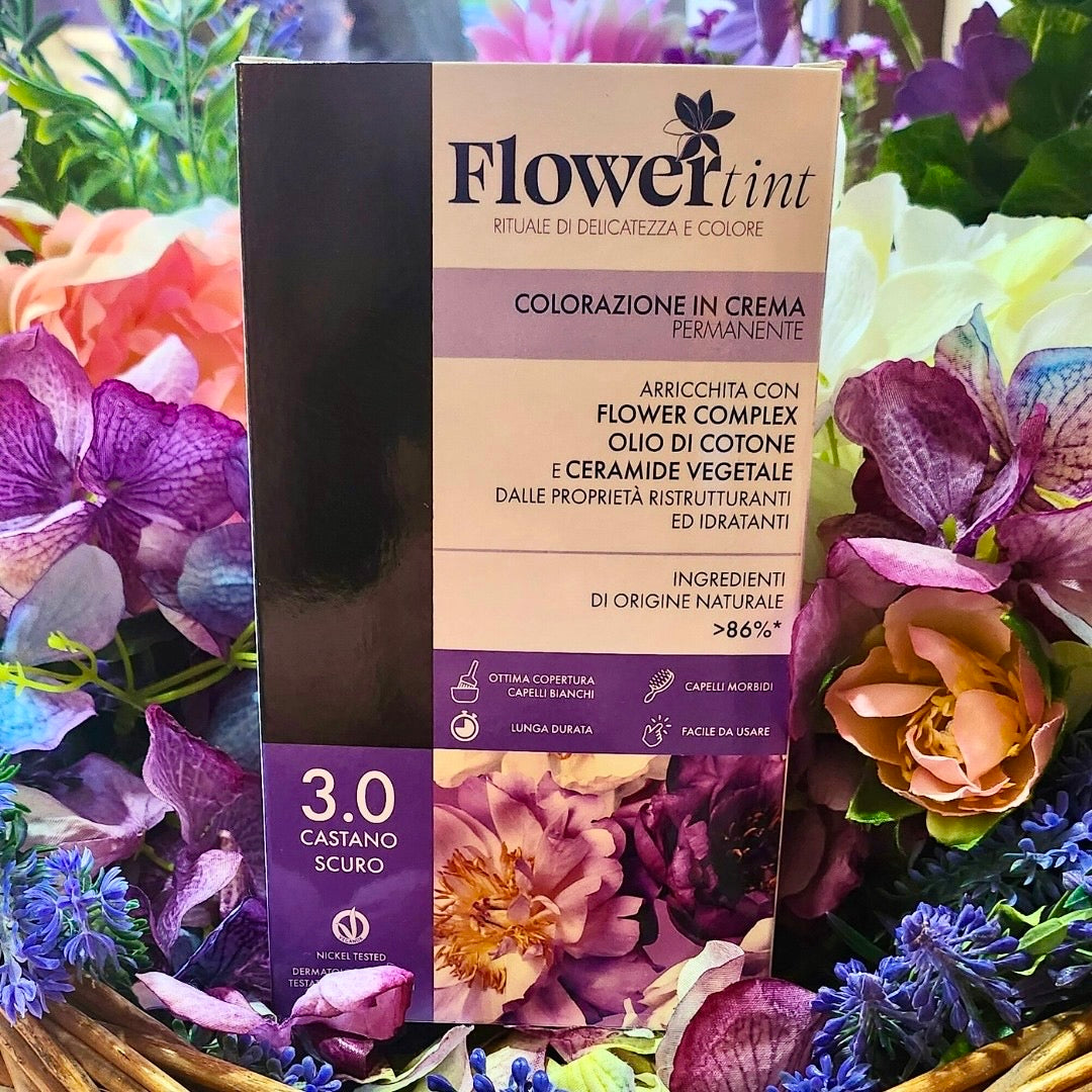 Flowertint-Colorazione in crema permanente Castano scuro 3.0
