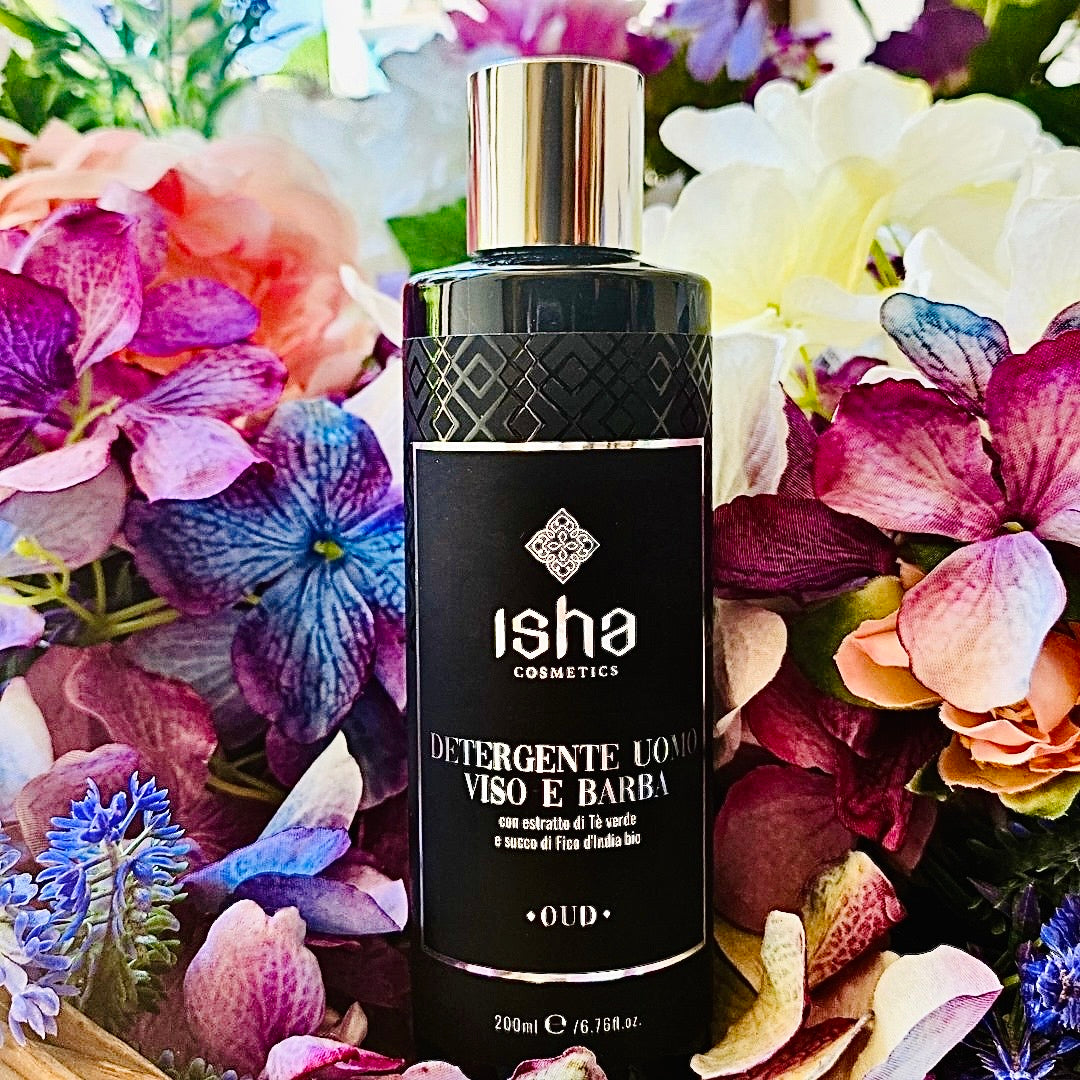 Isha Cosmetics -Detergente uomo viso e barba- profumo Our