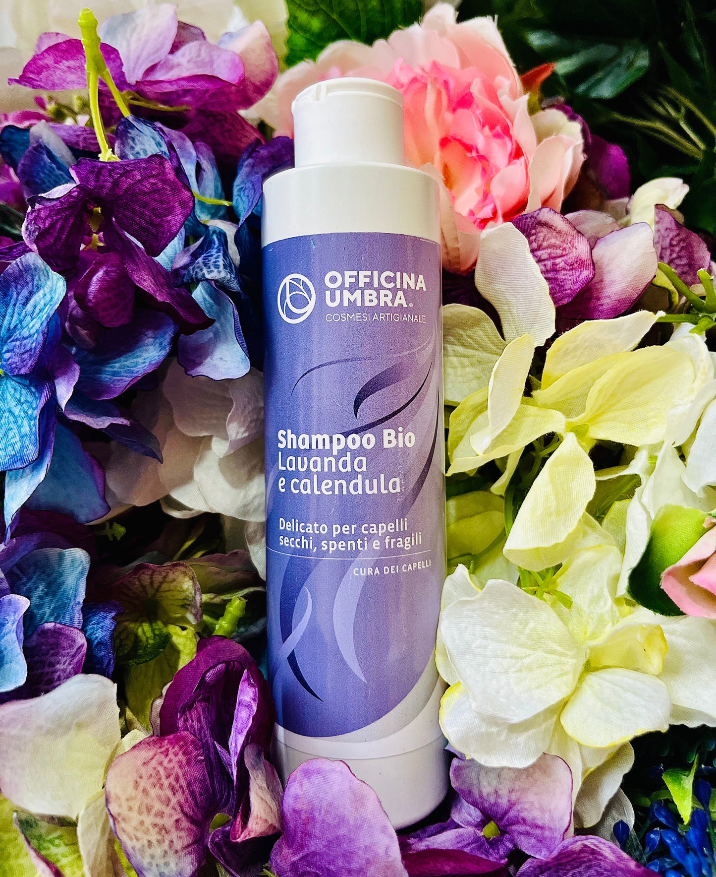 Officina Umbra-Shampoo Bio lavanda e calendula per capelli secchi e fragili