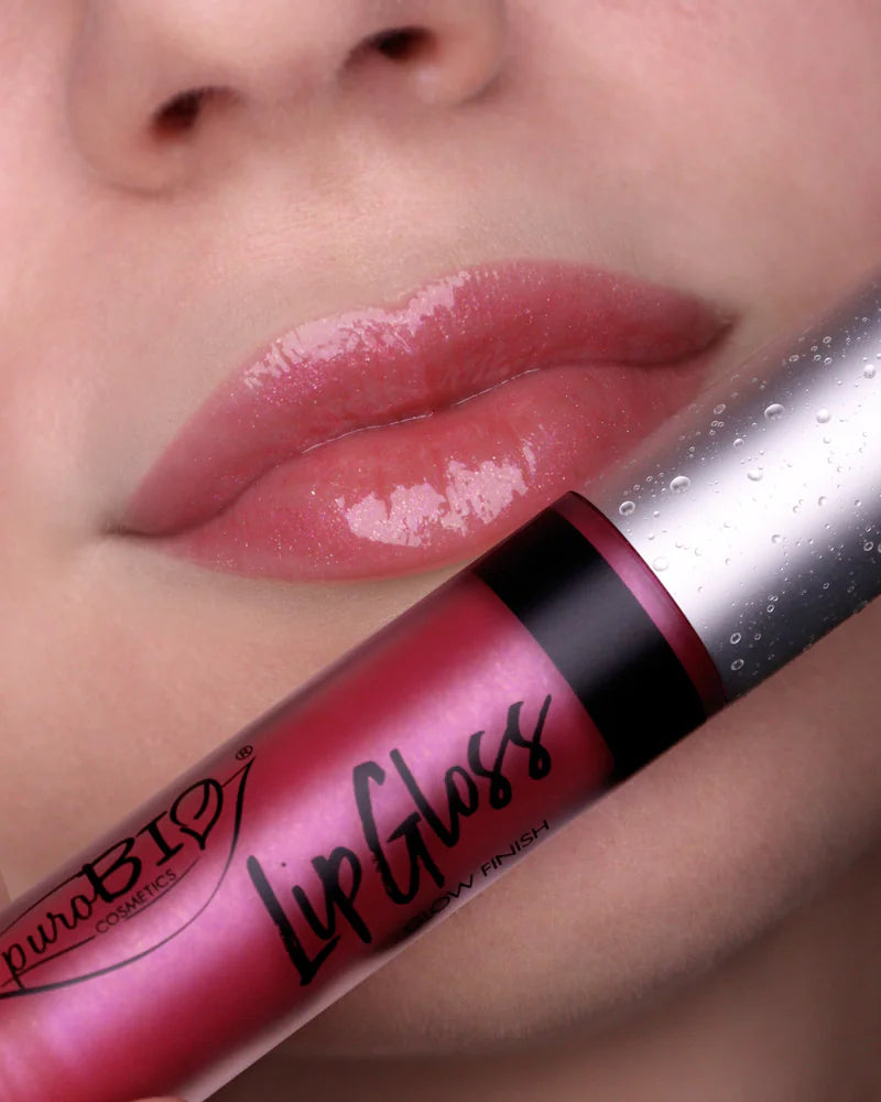 Puro Bio-Lipgloss Prana Bloom-02 – Rose Glitz – Ciclamino | Finish Perlato