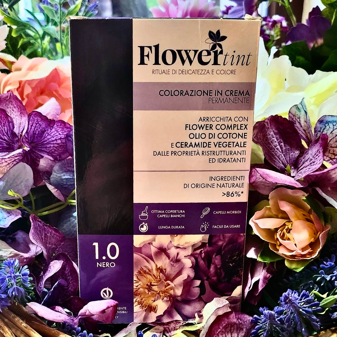 Flowertint-colorazione in crema permanente- Nero 1.0
