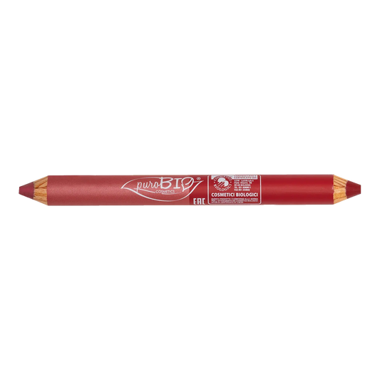 Puro Bio-Matitone DUO Labbra DAY & NIGHT-Rosa corallo + Rosso ciliegia